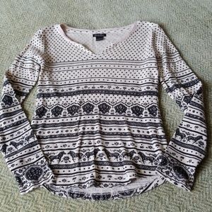 Lucky  Brand long sleeve cotton print shirt